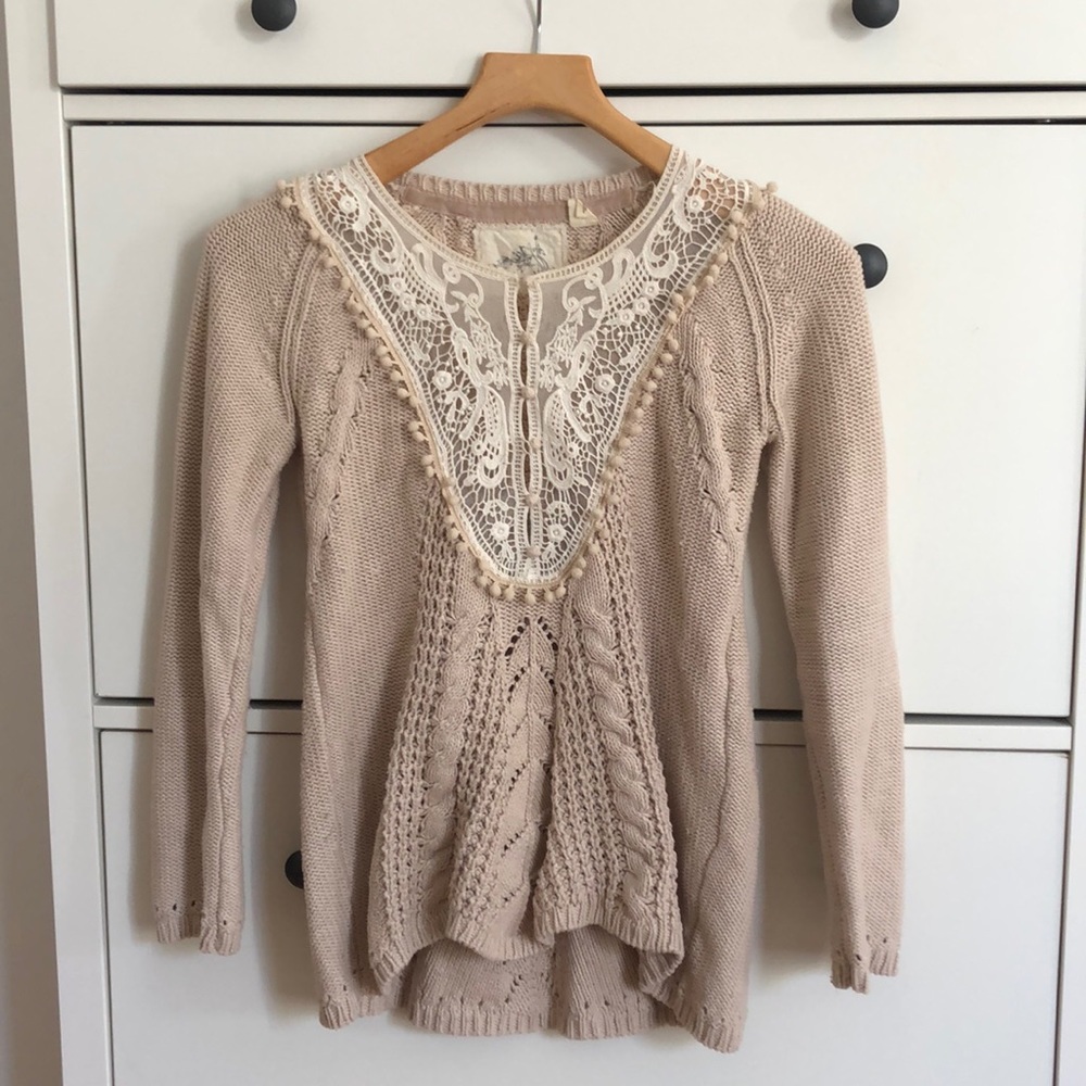 Angel of the North knit, lace sweater